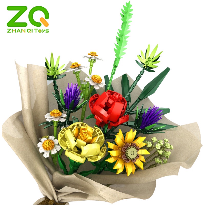 Đồ chơi lắp ráp hình hoa mini ZHAN QI TOYS dùng để trang trí diy