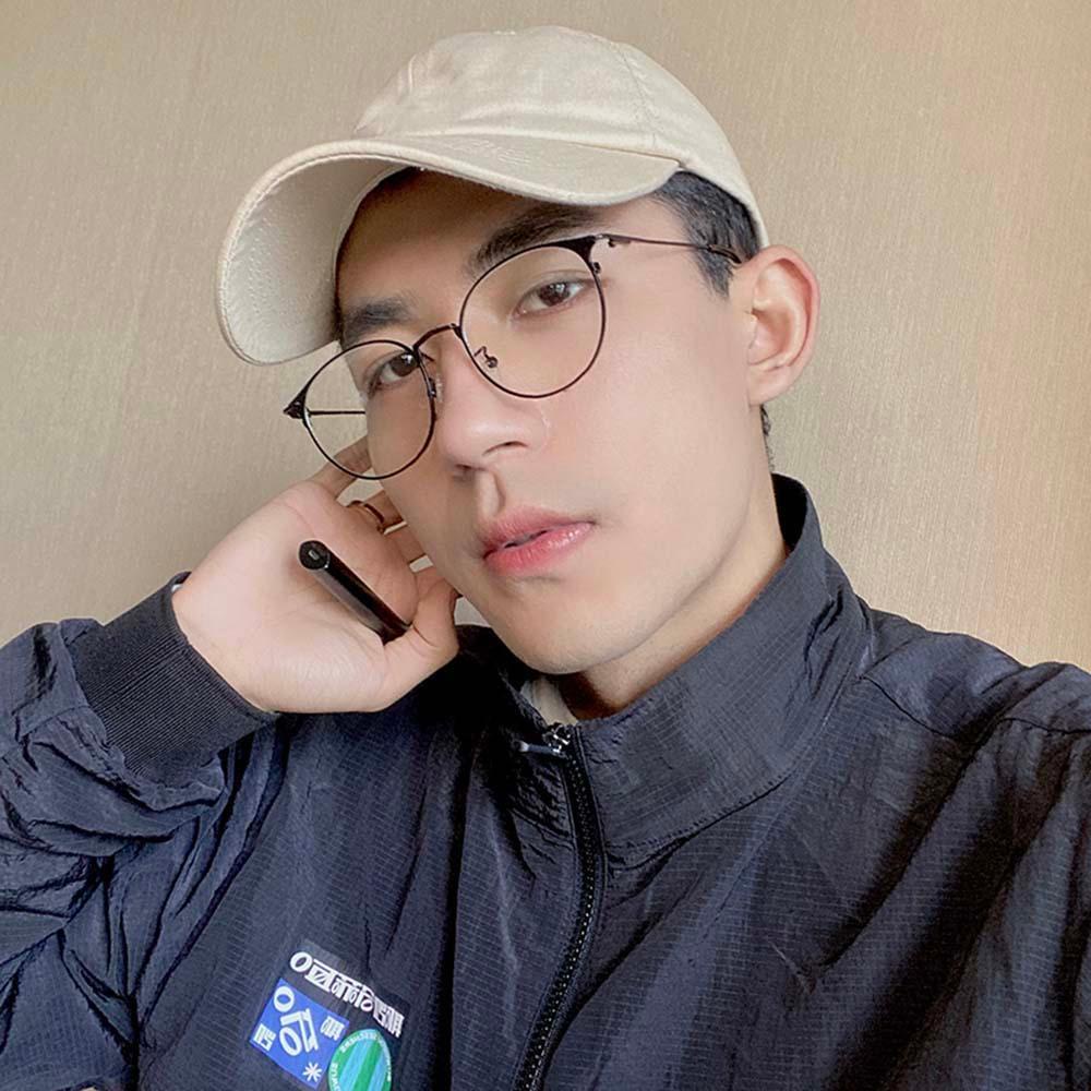 Mắt Kính Gọng Tròn Bằng Kim Loại Chống Ánh Sáng Xanh Không Vành Thời Trang Cho Nữ