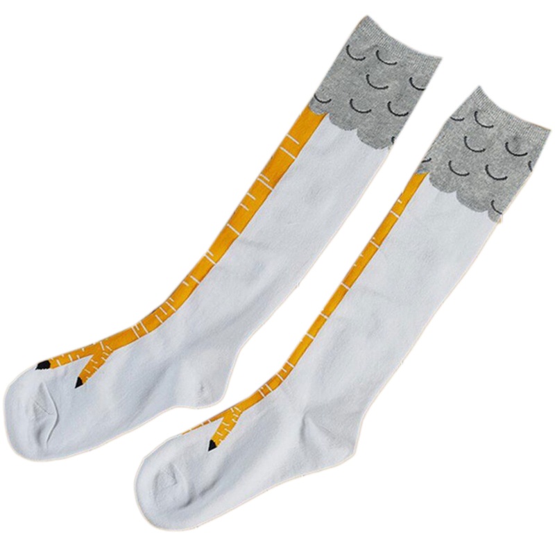 Tất Cổ Cao In Họa Tiết Chân Gà Hoạt Hình 3D Vui Nhộn Cho Nữ