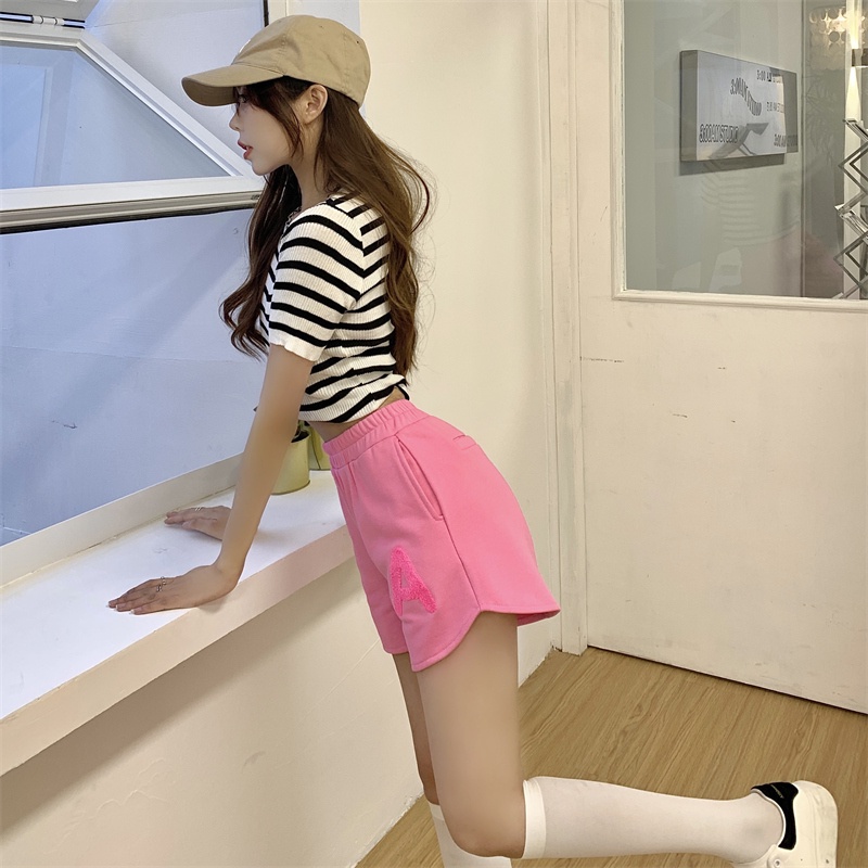 SUXI Quần ngắn ống rộng Màu Sắc Đơn Giản Phong Cách Thể Thao Thời Trang Mùa Hè Cho Nữ