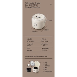 Nồi cơm điện Bear DFB-P20H1