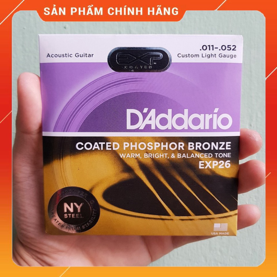 Dây Đàn Guitar Acoustic D'Addario EXP 26 [Size 11] - Tặng kèm Pick gảy