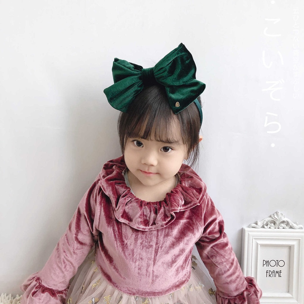 Băng Đô Nhung Thắt Nơ Thời Trang Mới Cho Bé Gái