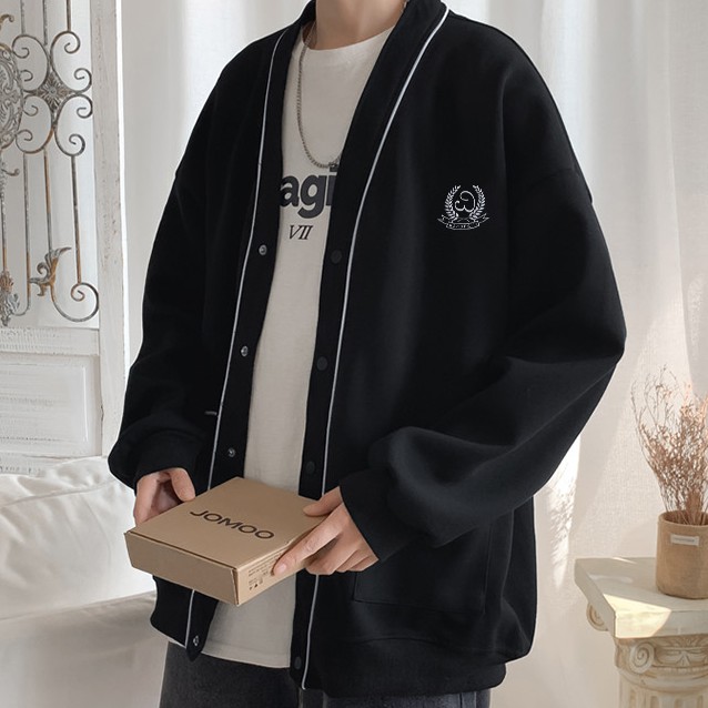 Áo khoác len dáng rộng phong cách Hong Kong thời trang cho nam và nữ