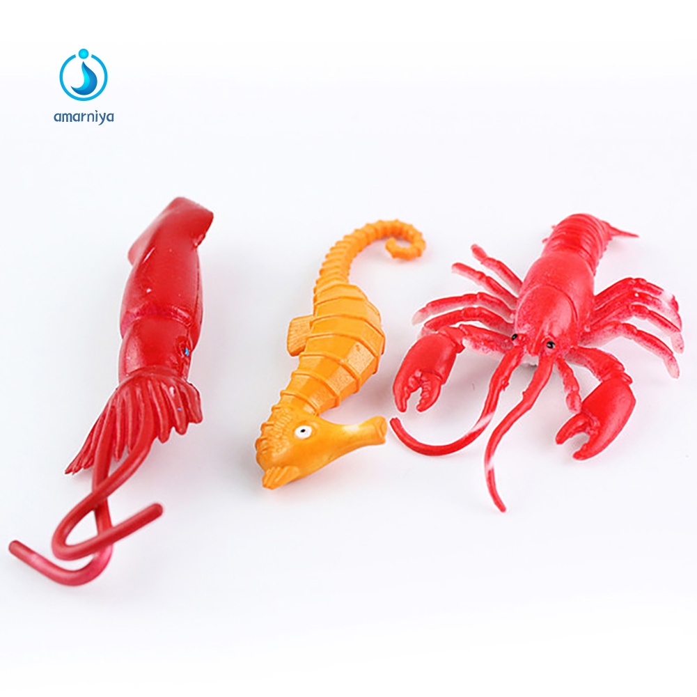 Set 24 Mô Hình Các Loài Tôm Hùm / Cá Voi Sống Động Như Thật Dành Cho Các Bé