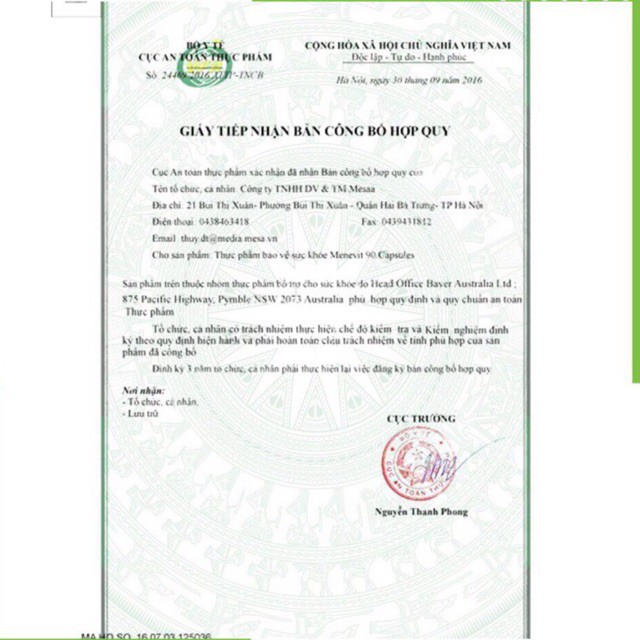 (hàng chuẩn auth ) menevit 90 viên của úc