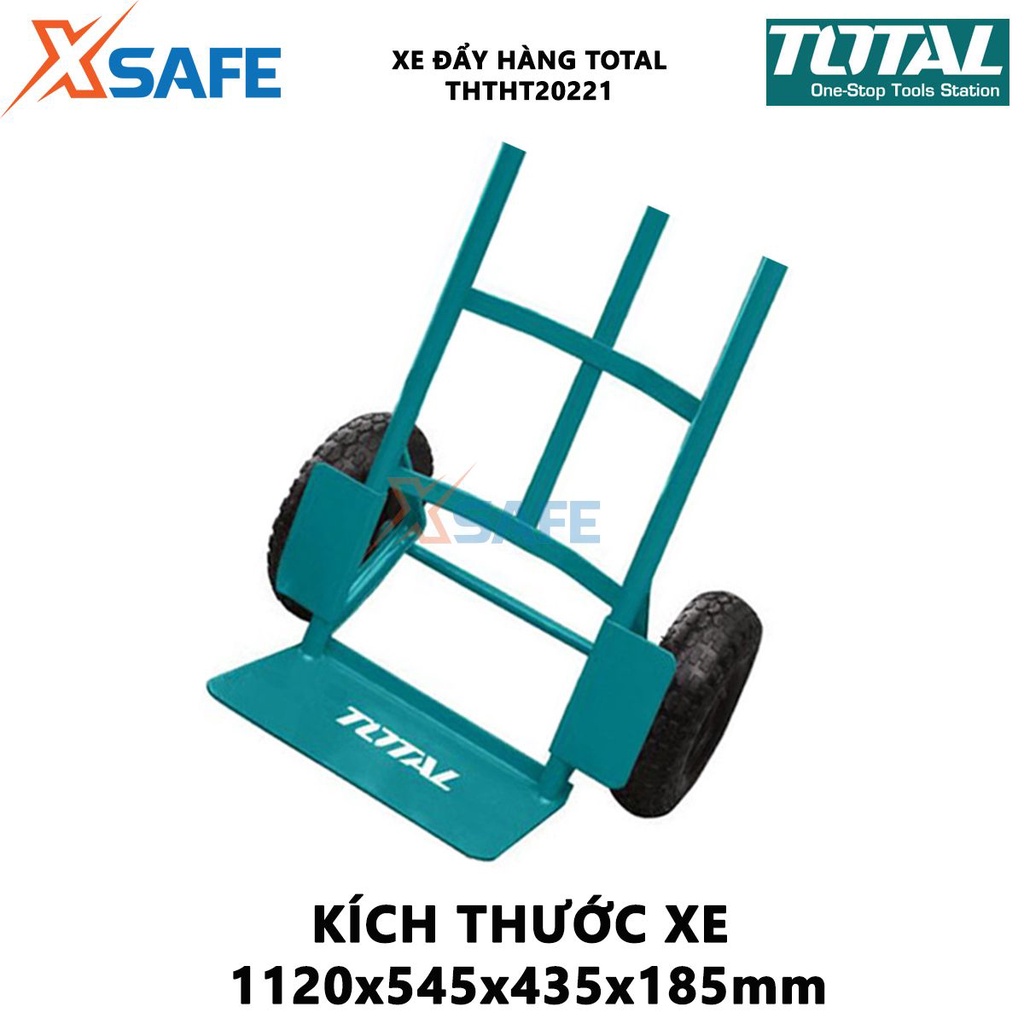 Xe đẩy hàng bằng tay TOTAL THTHT20221 Xe kéo hàng khả năng tải 150kg, độ dày tấm thép 3.5mm, khung kim lại chắc chắn