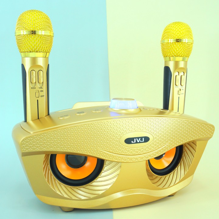 Loa bluetooth karaoke 2 mic SD306/SD-306 Plus JVJ Không dây, mắt mèo, kèm 2 mic công suất lớn 20W - Bảo hành 06T