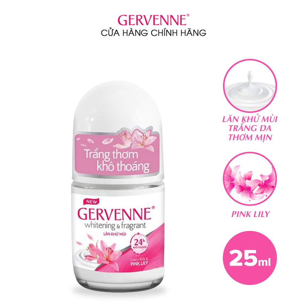 [Mã COSBDAG5 giảm 8% đơn 150k] Lăn khử mùi trắng da Gervenne Pink Lily 25ml