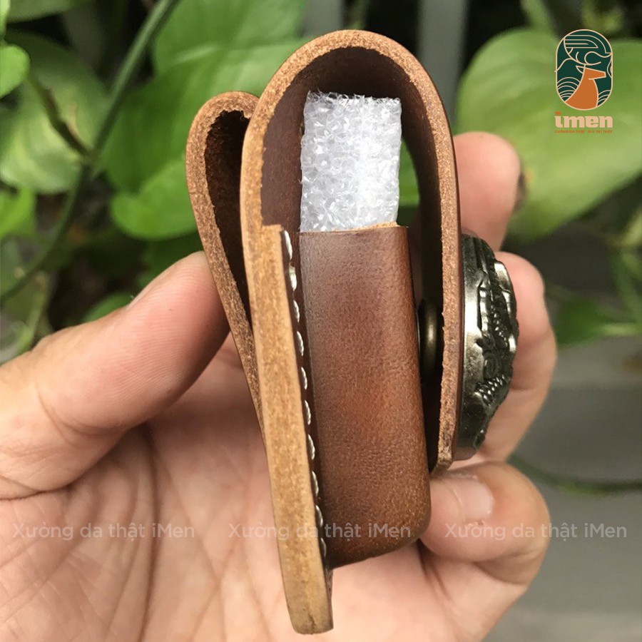 Hình ngựa - [Da bò thật] [Phụ kiện bật lửa] Bao da đựng Zippo gắn thắt lưng , bao da bò Handmade