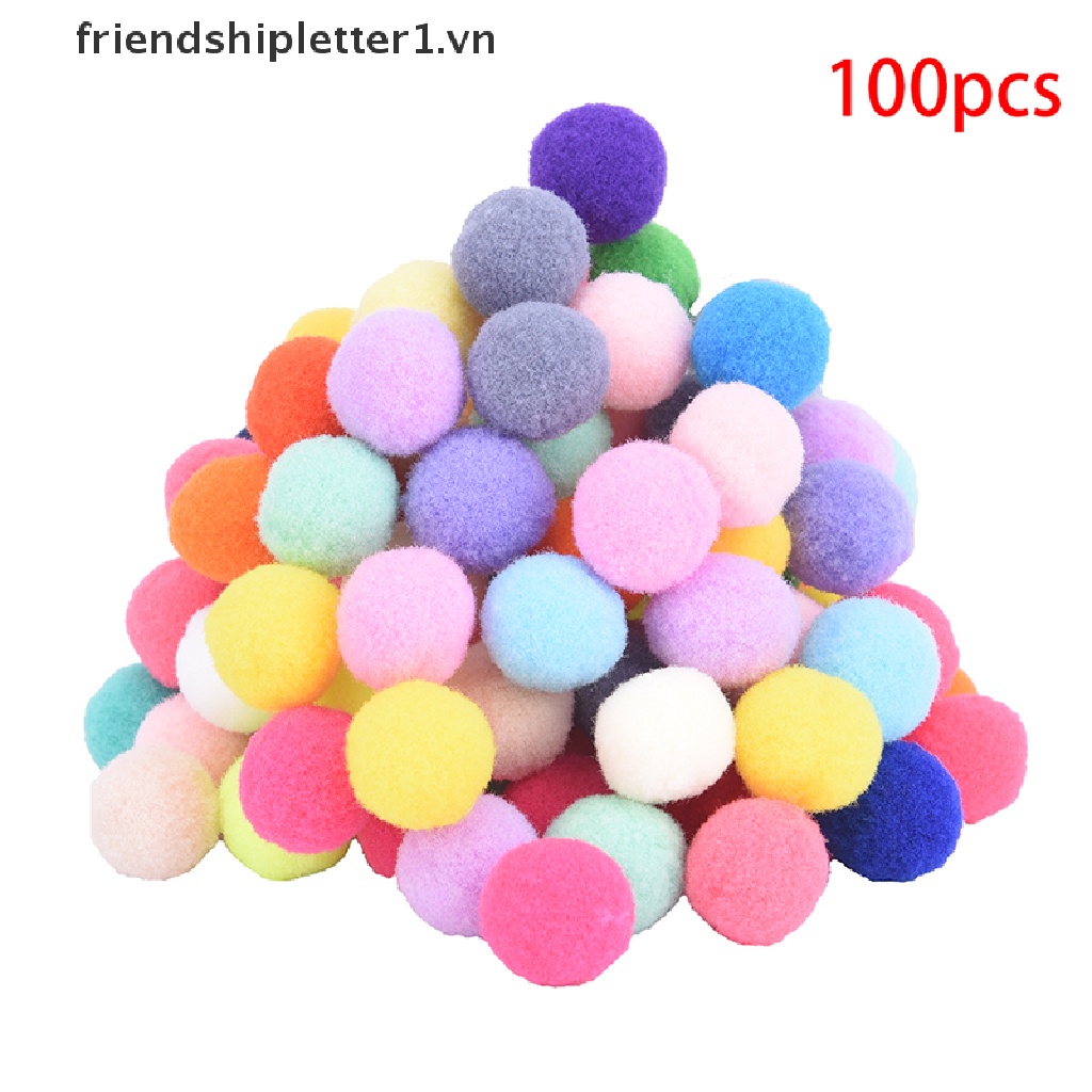 Bộ 100 Quả Cầu Lông Xù mini 1.vn 10mm 20mm Nhiều Màu Sắc Dùng Để Làm Đồ Trang Điểm DIY