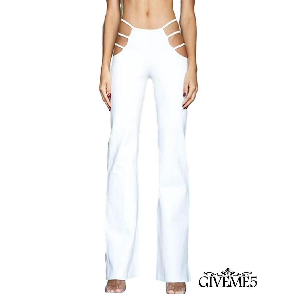 Quần Dài Ống Loe Màu Trơn Thời Trang Nữ Tính