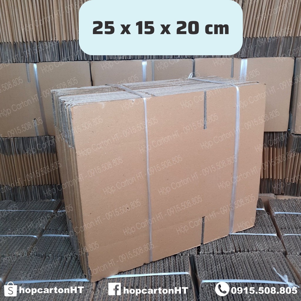 25x15x20 Hộp carton đóng hàng, thùng bìa giấy cod gói hàng tiện lợi