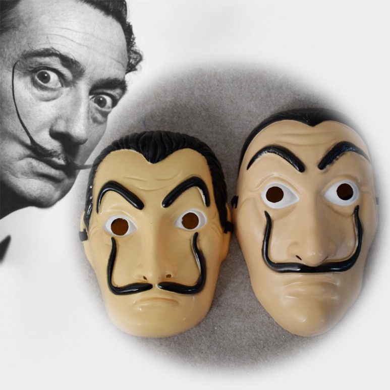 Mặt nạ Money Heist- Salvador Dali Dali mới Salvador Dali Kịch La Casa De Papel Solitaire Nhà Đạo cụ