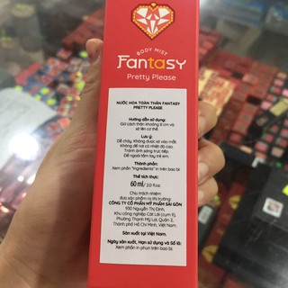 [CHỌN SIZE 60ML - 100 ML] nước hoa body mist fantasy PRETTY PLEASE