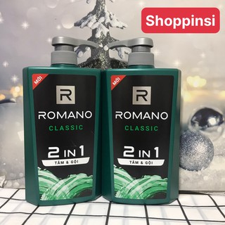 Dầu tắm gội 2 in 1 dành cho nam Romano 650g