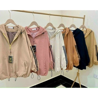 Áo Khoác Nhung Lì Da Lộn 2 Lớp Chạy Viền Sọc Tay Form Rộng Siêu Xinh Thời Trang 4 Mùa Ulzzang KUN