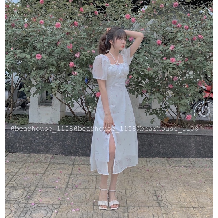 ]  VÁY HOA NHÍ XẺ TÀ ❌ ĐẦM HOA NHÍ DÁNG DÀI XẺ TÀ ĐẸP
