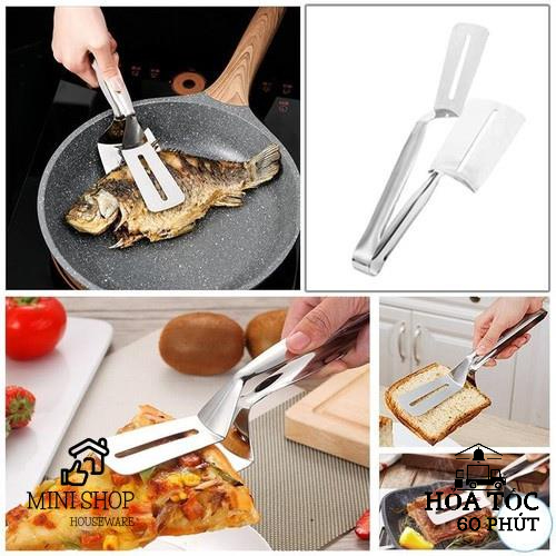 Kẹp Inox Gắp Lật Chiên Thức Ăn Cá Thịt Mẫu Mới