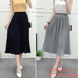 Quần ống rộng giả chân váy xếp ly