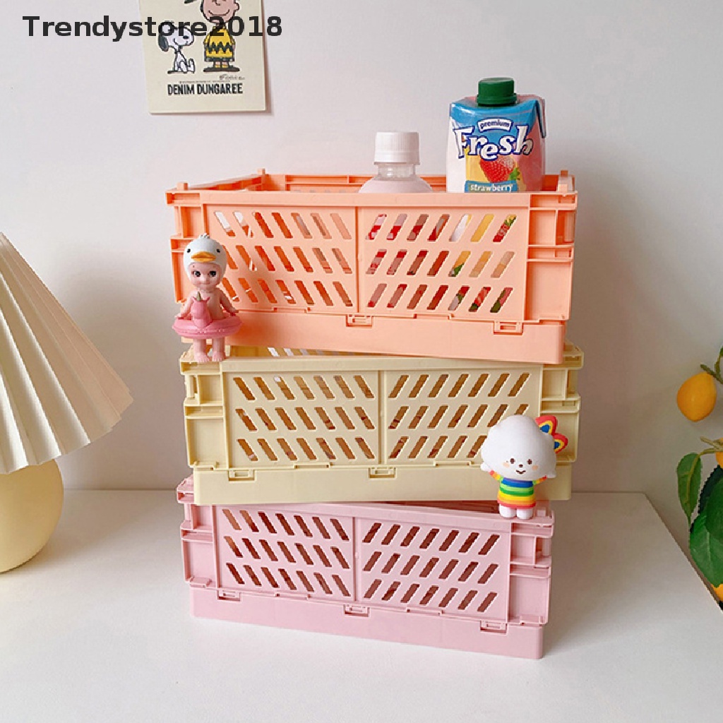 Giỏ Nhựa Mini Đựng Mỹ Phẩm Để Bàn Gấp Gọn Thời Trang 2018