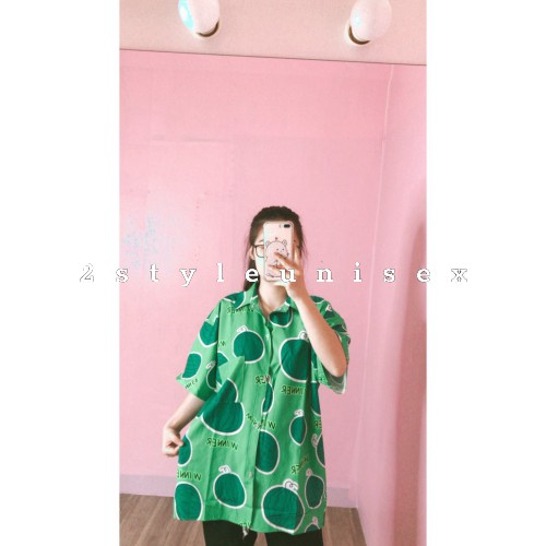 Áo sơ mi cộc tay hoa quả dáng thụng ulzzang thời trang nam nữ/ Áo khoác nhẹ dáng sơ mi cổ bẻ tay lỡ unisex | BigBuy360 - bigbuy360.vn