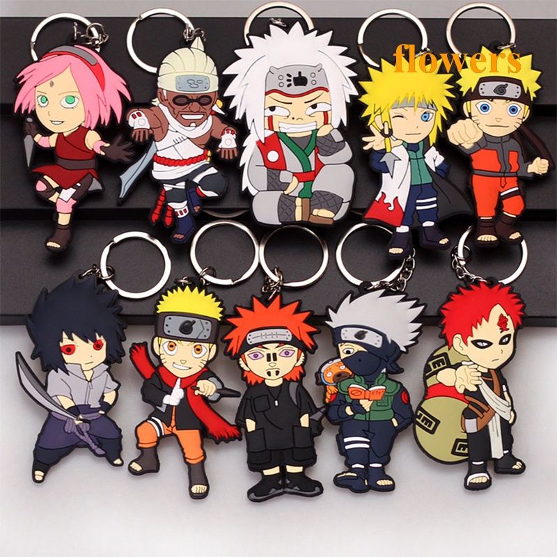 Móc Chìa Khóa Acrylic Họa Tiết Hoa Naruto Sasuke Itachi Sakura Madara Boruto Knoha Akatsuki Chất Lượng Cao