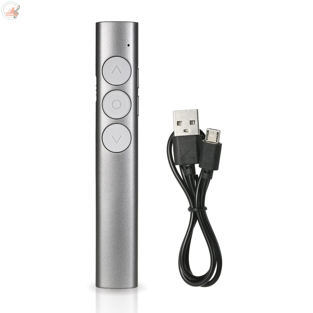2.4GHz Wireless Powerpoint Presenter Presentation Pointer PPT Clicker with USB Receiver 100 Meters Remote Control Compatible with Windows Android Mac OS for Meeting Teaching Training Lecture