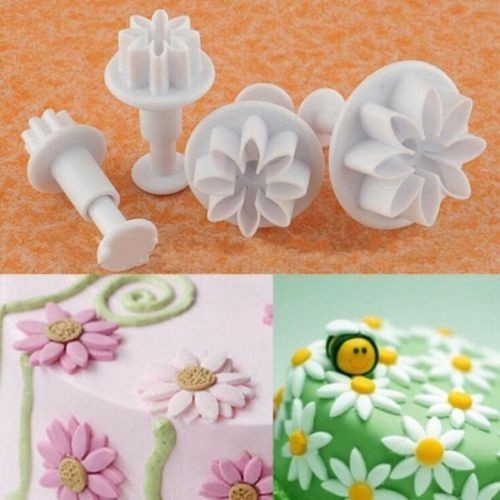 4pcs Daisy Cookie Cutter Fondant Cake Decorating Mold