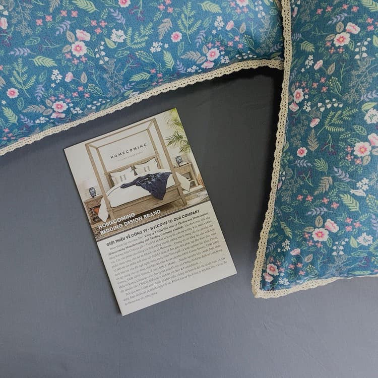 Vỏ gối nằm cotton hàn chuẩn 100% hoa nhí viền ren kích thước 45x65cm/50x70cm thương hiệu Homecoming