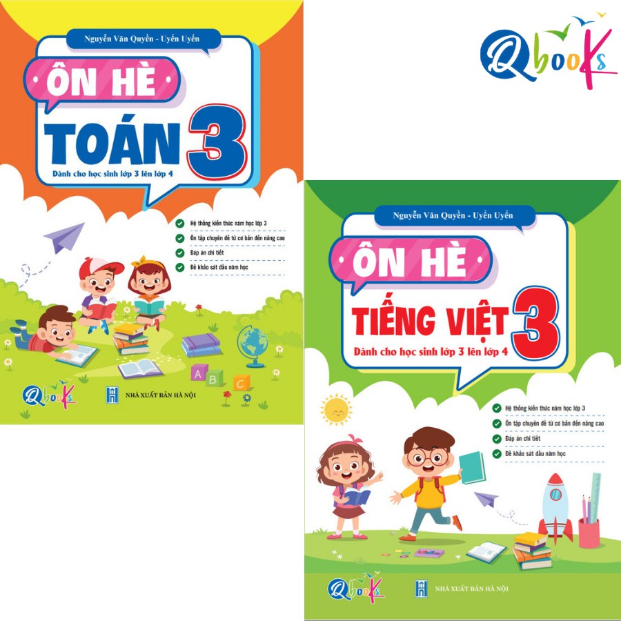 Sách Combo Ôn Hè Toán và Tiếng Việt 3 Dành cho học sinh lớp 3 lên 4 (2 cuốn)