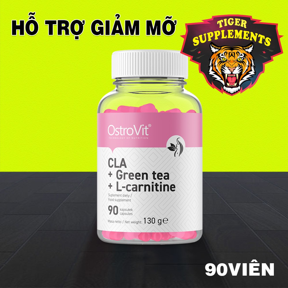 Ostrovit CLA + L-CARNITINE + GREEN TEA - Hỗ trợ đốt mỡ tự nhiên, không gây mệt người (90 viên)