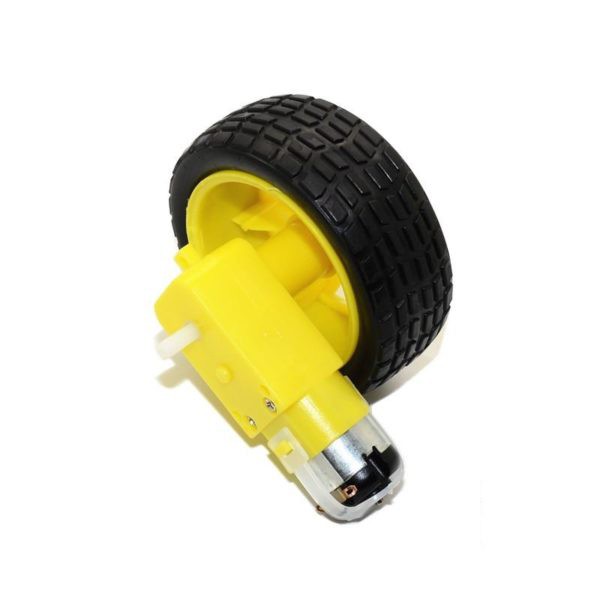 COMBO Motor giảm tốc V1, động cơ giảm tốc vàng( 1:48) và Bánh xe robot V1, bánh xe vàng 66mm