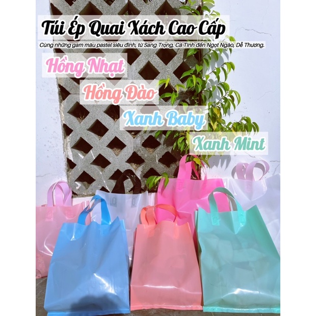 [1kg] Túi Ép Quai Đựng Hàng Màu Pastel Hàng Cao Cấp (Nhận In Logo Thương Hiệu)