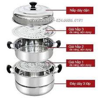 Nồi hấp đa năng 3 tầng 3 đáy