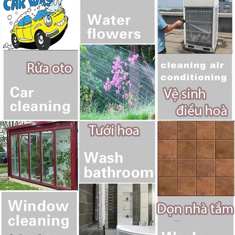 Bộ máy bơm rửa xe, tưới cây tăng áp lực nước mini
