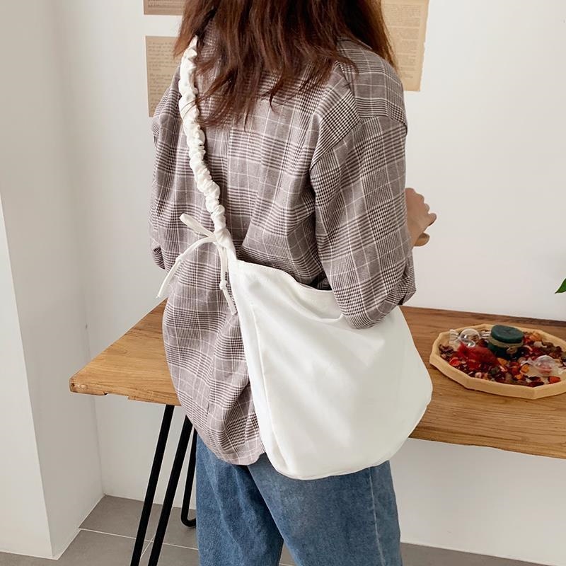 Túi tote đeo chéo dây rút vải canvas đi chơi phong cách ulzzang HT133