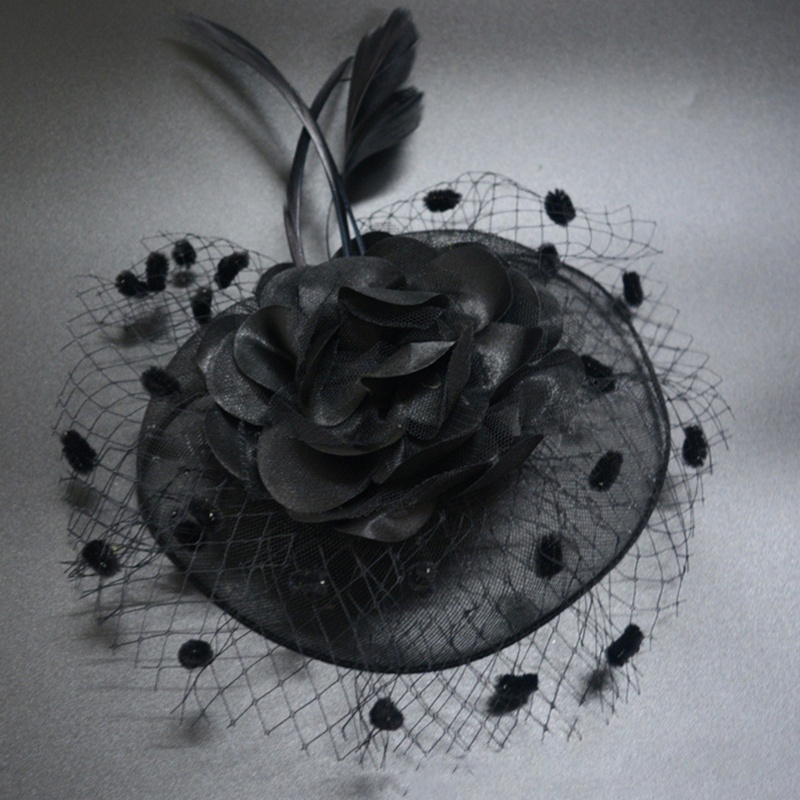 Kẹp Tóc Trang Trí Vải Lưới Hình Nón Hóa Trang Cho Nữ