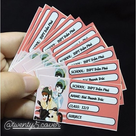 20 NHÃN VỞ IN THEO YÊU CẦU