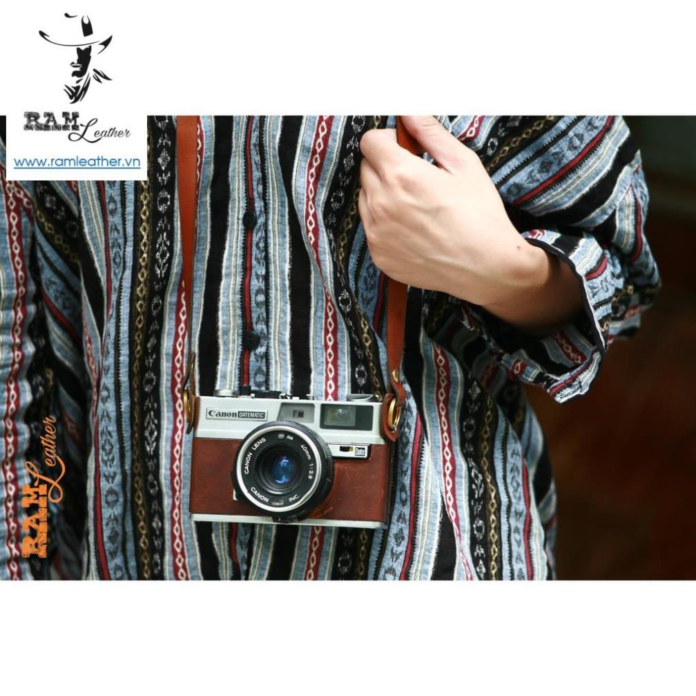 Dây Đeo Máy Ảnh Da Bò Thật Bền Đẹp Ram A2