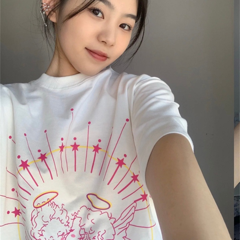 NRVP Áo Thun Cotton Tay Ngắn Cổ Tròn Màu Trơn Thời Trang Dành Cho Nữ