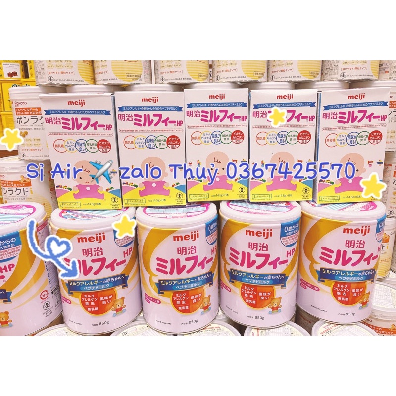 Sữa Meiji HP Nhật dành cho bé dị ứng đạm bò lon sắt to 850gr