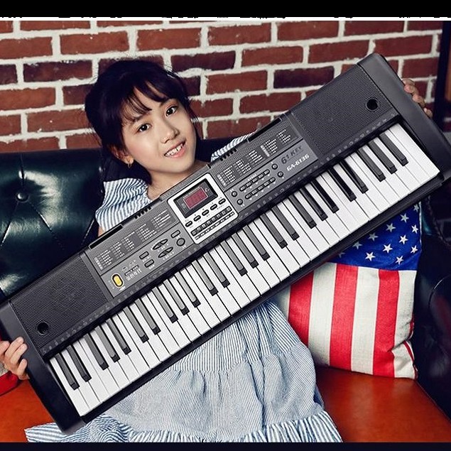 Đàn Piano Điện Organ Electronic 61 Phím Cho Bé Cho Người Lớn Học Kèm Mic Sạc Giá Đỡ Âm Thanh Hay vt160
