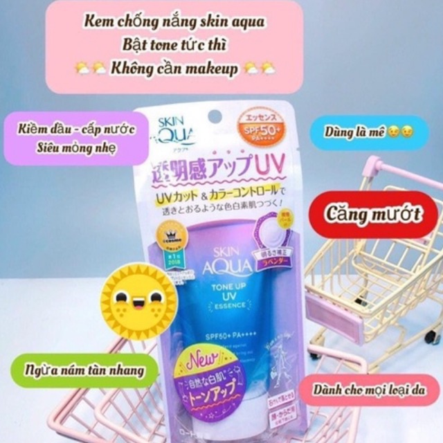 Kem chống nắng Skin Aqua Tone Up Uv Esscense SPF 50+ PA++++ Nhật Bản 80g