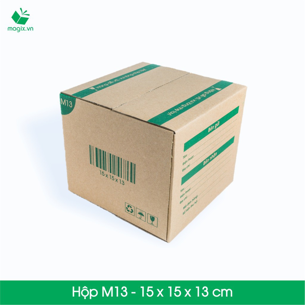 20 Thùng hộp carton - Mã HN_M13 - Kích thước 15x15x13 (cm)
