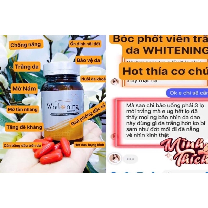 Viên uống trắng da mờ thâm nám whitening của nhật 60v