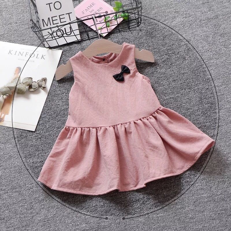 Váy cotton đính nơ