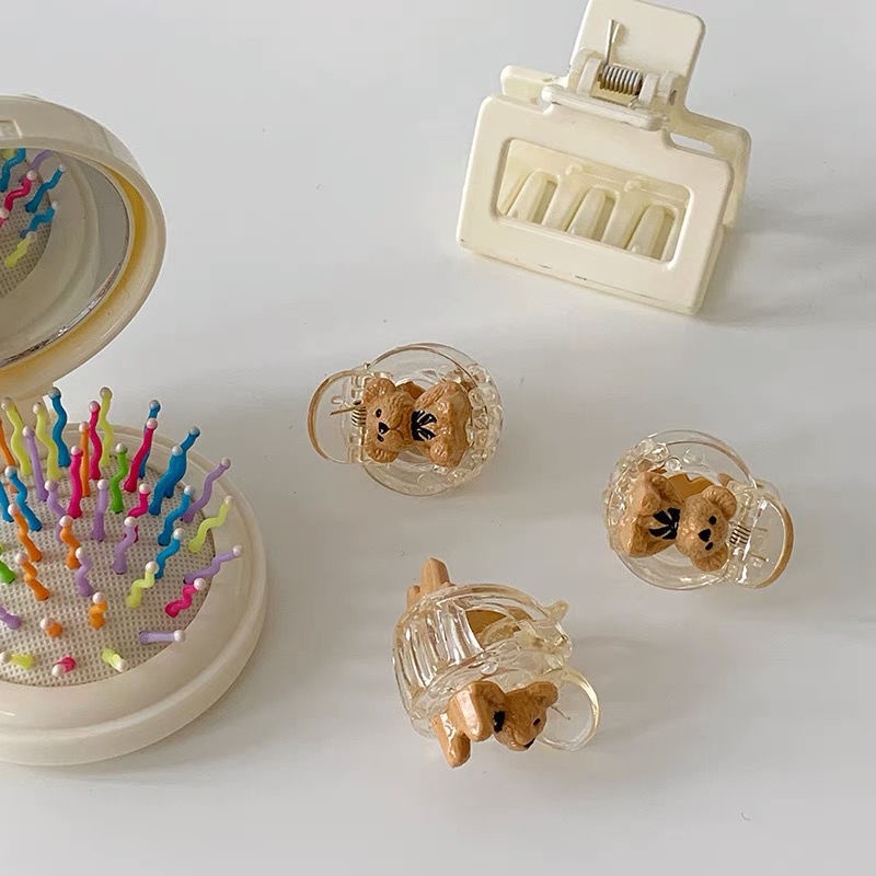 Kẹp tóc mini gấu nơ trong suốt phong cách hàn quốc giá rẻ K144