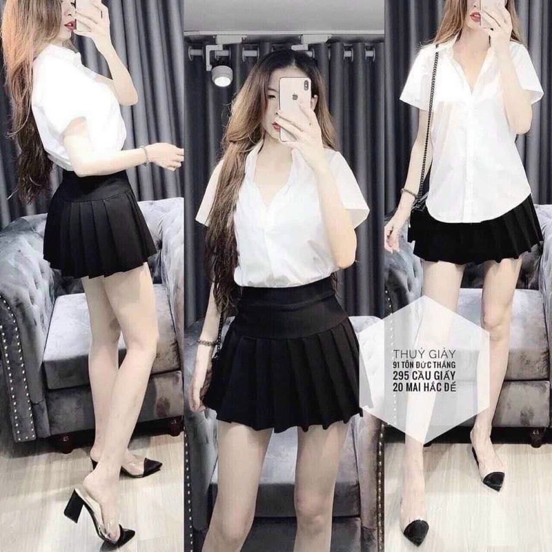 Chân váy xếp ly umi dày dặn có quần trong hàng chuẩn QCl1