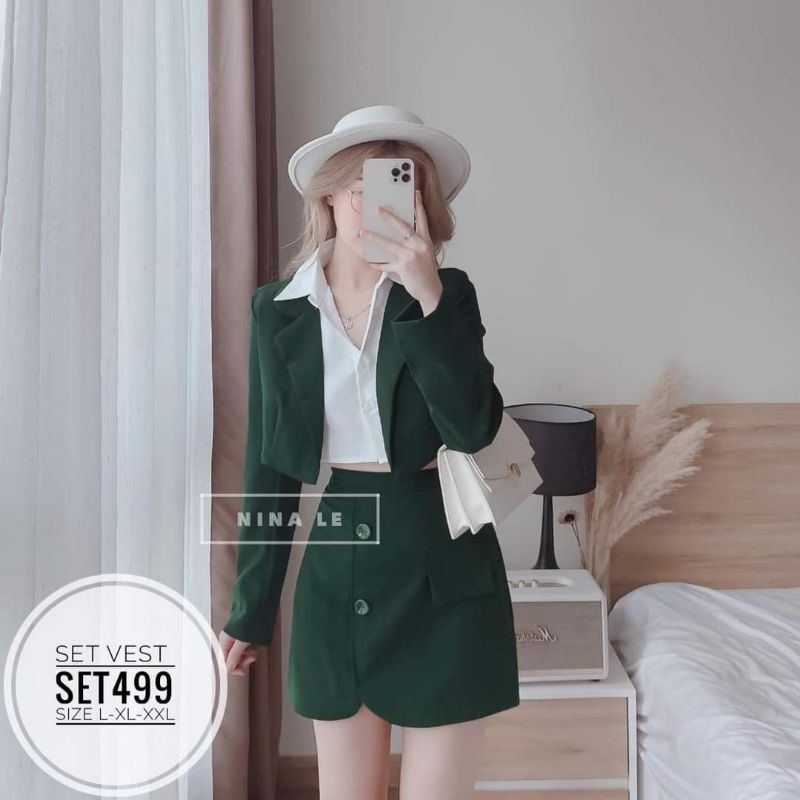 SET VEST 3 MÓN XANH SANG CHẢNH BIGSIZE